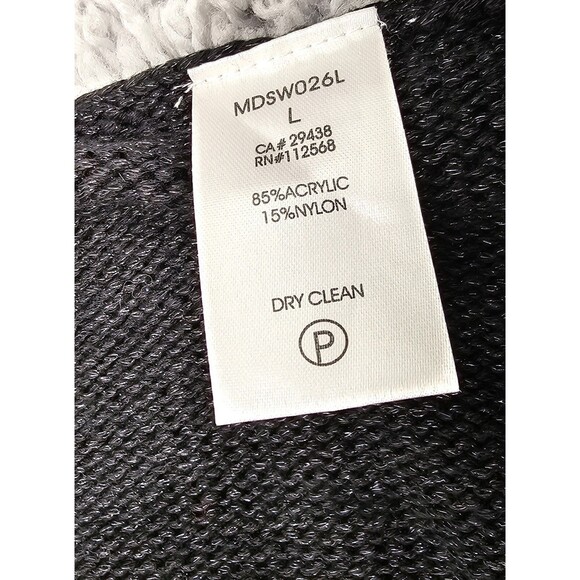 Miss Me Womens Sweater Glam Fairy Goth Y2K Metallic Studded Spikes Charcoal Sz L - Picture 4 of 15